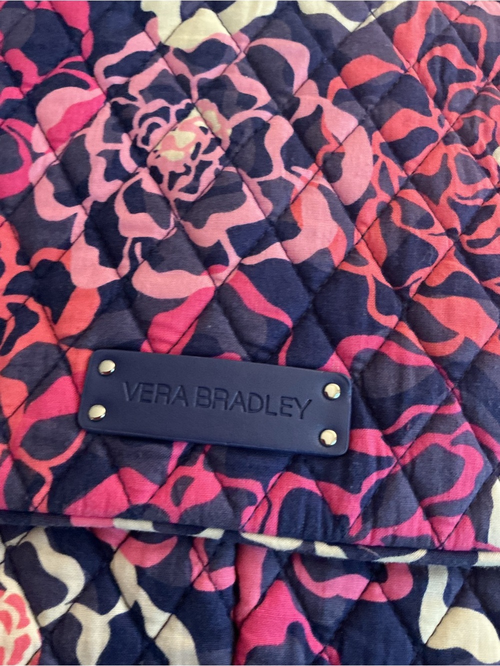 Vera Bradley Navy Pink Quilted Floral Crossbody Bag